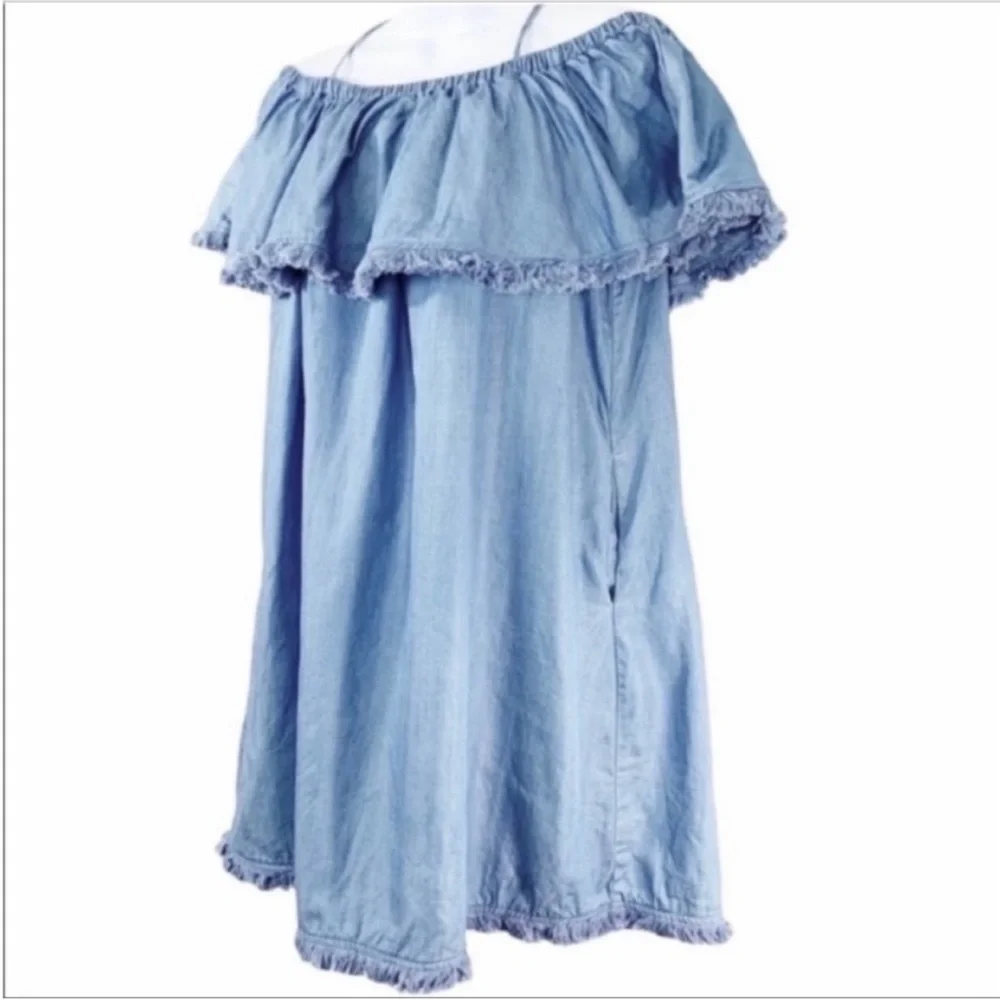 EASEL off shoulder denim dress S